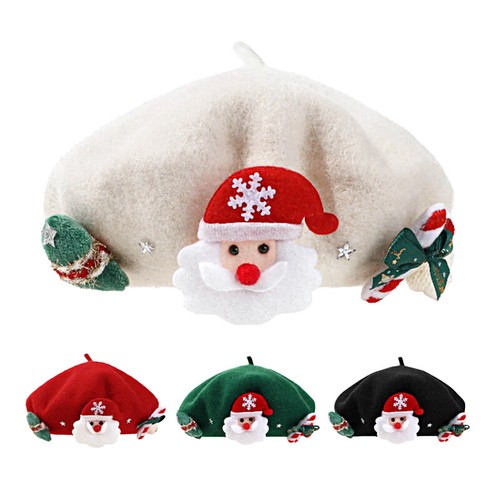 Christmas Beret Warm Hat Wool Autumn Women Girl Fashion Hats French Beret Winter - Picture 24 of 28