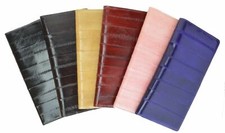 EEL SKIN LEATHER CHECKBOOK CASE COVER SECRETARY WALLET CLUTCH ID CARD HOLDER