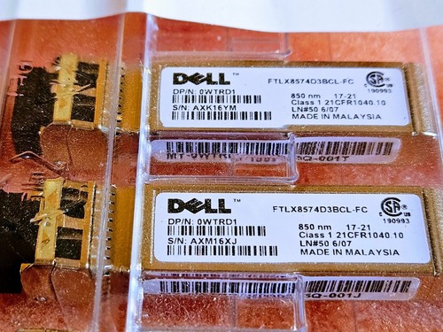 NUOVO DELL XCVR 10 GB SFP+ 400 m 10GBASE-SR FTLX8574D3BCL-FC 0WTRD1 ricetrasmettitore - Foto 2 di 2