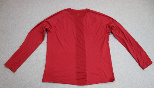 ASICS Long Sleeve Shirt Mens M Red Crewneck Running Activewear Pullover Top - Picture 2 of 7