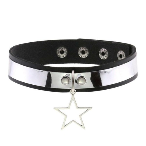 Collana girocollo punk pelle cuore girocollo borchie donna bigiotteria moda sal - Foto 21 di 45