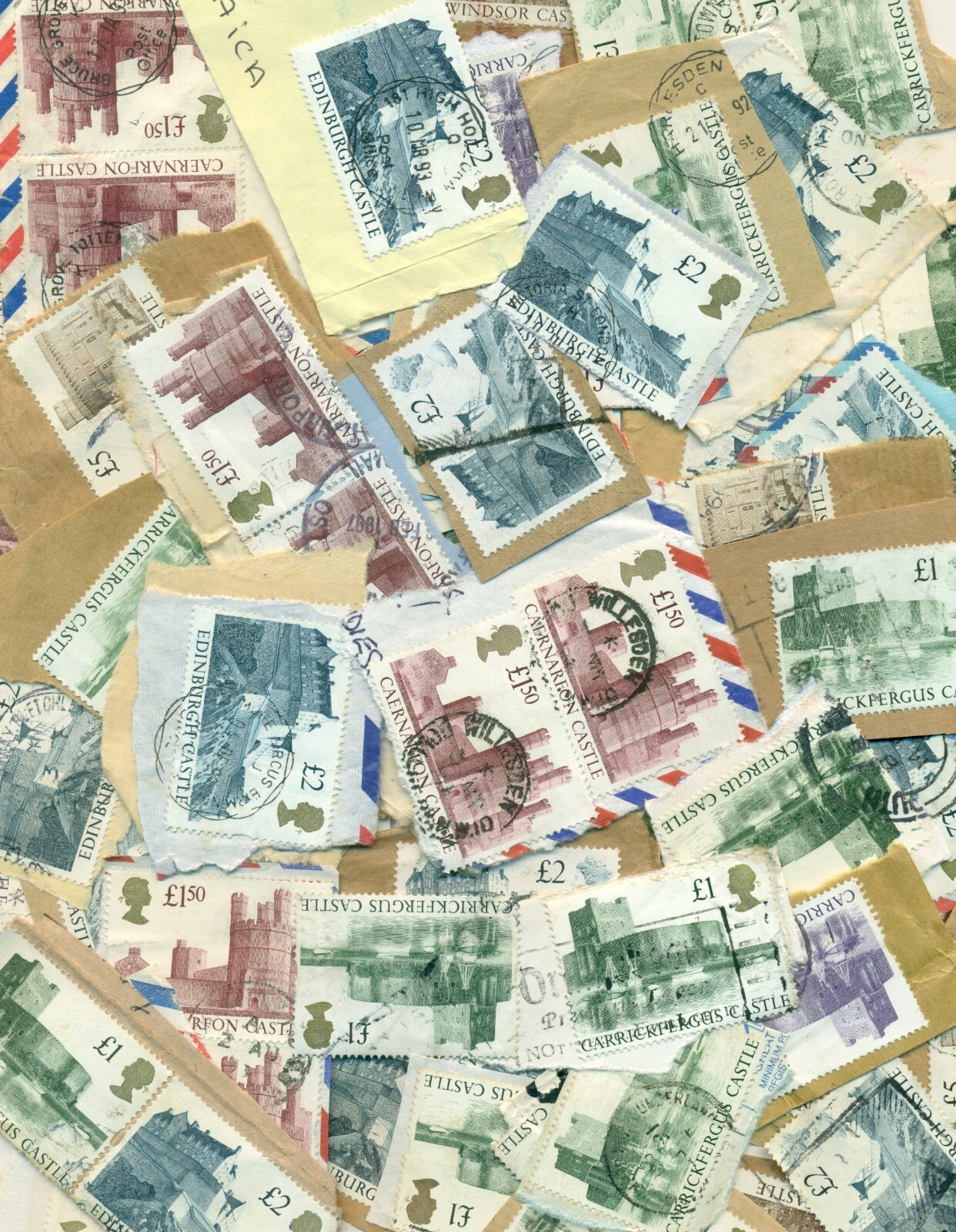 30 UK/GB MIXED LARGE DENOMINATI0N HIGH VALUE CASTLES ON PAPER, GREAT PRICE!