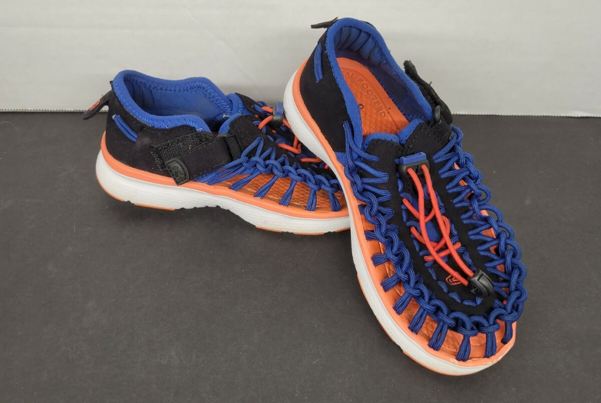 Scarpa sandalo ragazzo Keen taglia 12 plantare anatomico antiodore blu arancione