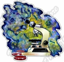 Science Microscope PHD Scientist Car Bumper Window Vinyl Sticker Decal 4.6"