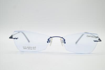 Vintage COSMOPOLITAN by ALPINA Minneapolis Blau Randlos Brille eyeglasses NOS