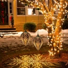 OxyLED 2 Pack Metal Hanging Solar Lanterns with Pattern for Outside Patio Tree