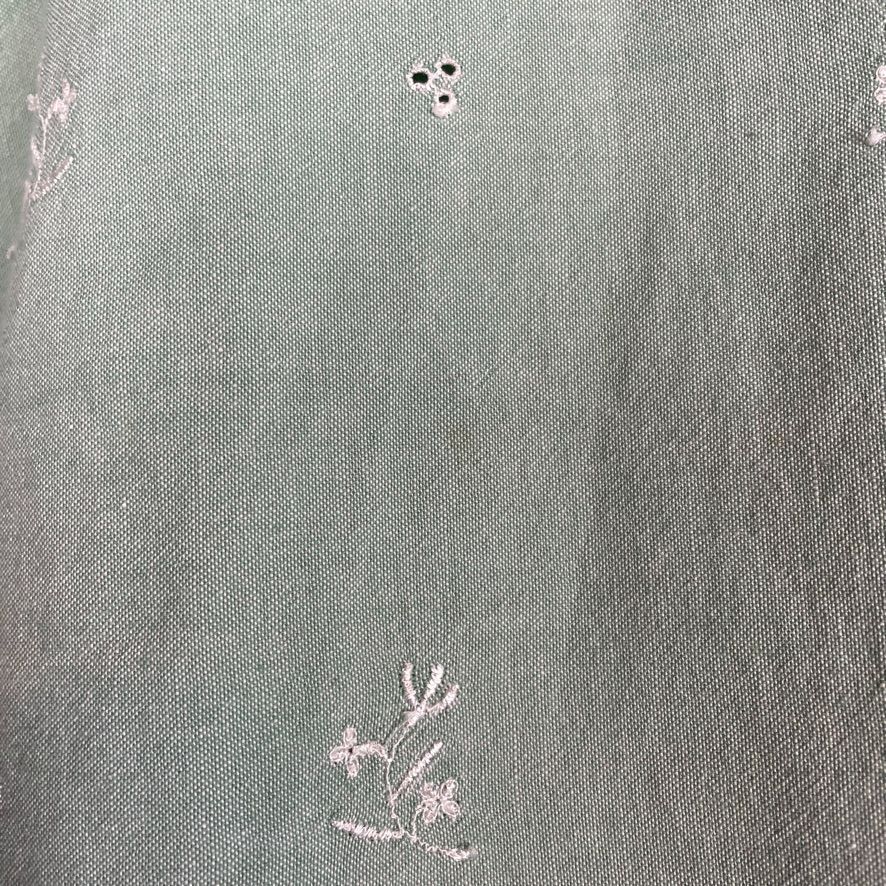 Classic Elements Button Up Blouse Floral Embroide… - image 3