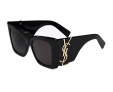Saint Laurent SL M119 BLAZE-001 Black Gold YSL LOGO Cat Eye AUTHENTIC Sunglasses