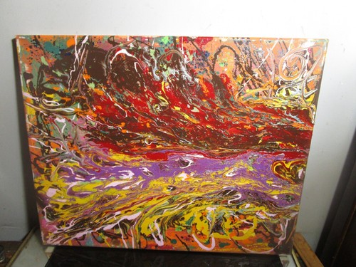 acrylic painting abstract 16x20 canvas musk yai - Picture 5 of 6