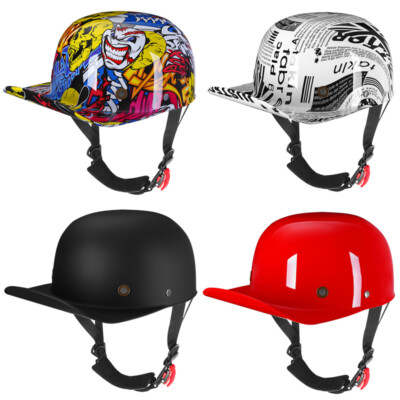 Motorcycle Half Helmet Retro Helmets Colorful Men Head Safety Baseball Cap DOT
