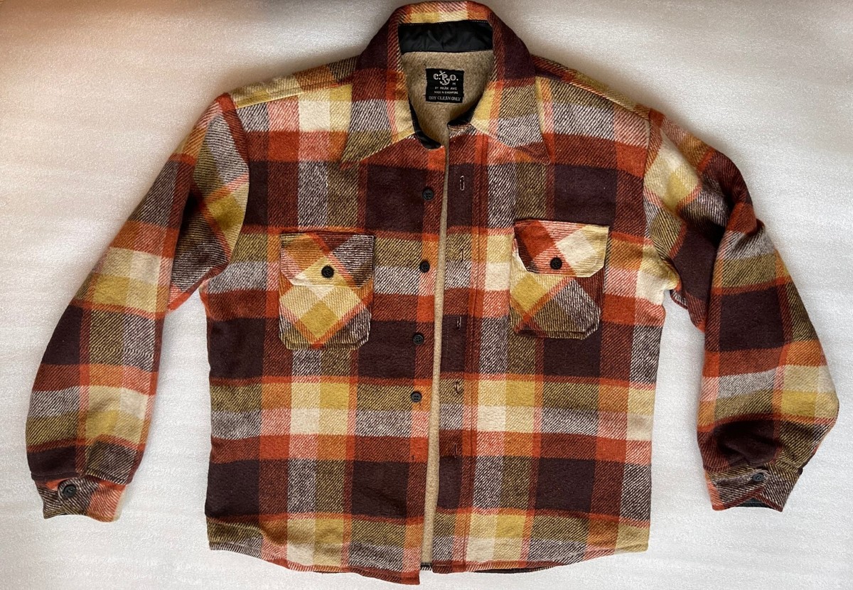 VINTAGE 1980'S C.P.O. BY PARK AVE, MEN'S M HEAVY FLANNEL VINTAGE 1980'S C.P.O. BY PARK AVE, MEN'S M HEAVY FLANNEL