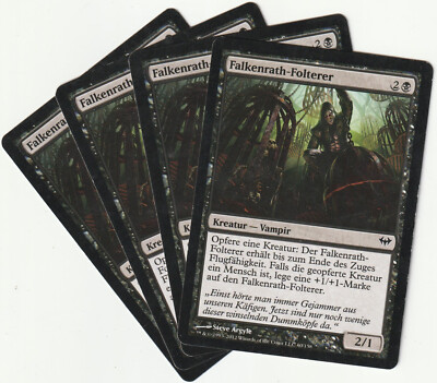   4 MAGIC The Gathering FALKENRATH-FOLTERER Black Creature PLAYSET DKA/DE 2012
