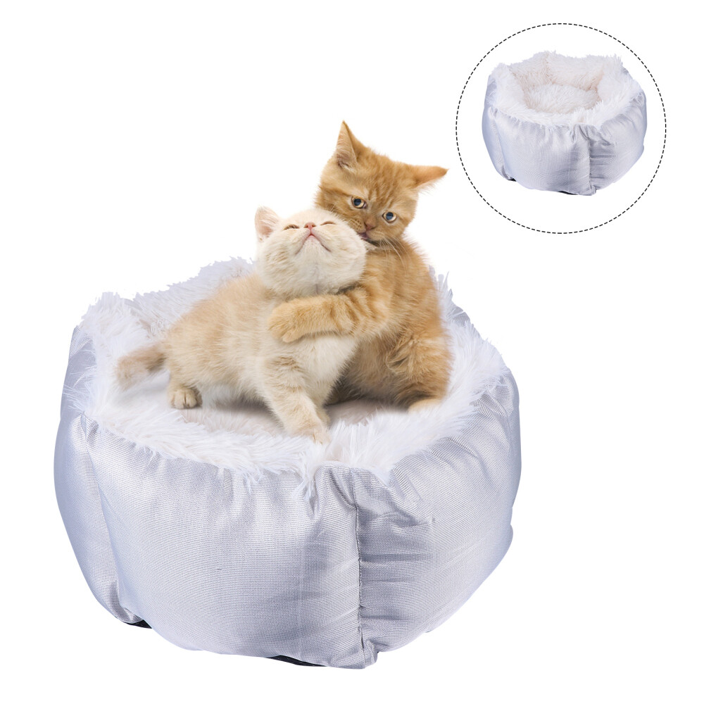 Fluffy Cat Bed Pet Winter Supplies Plush Donut Cat Bed Puppy House Bed