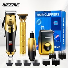 Professional Men Hair Clipper Set Cordless Electric Trimmer Rechargeable Shaver
