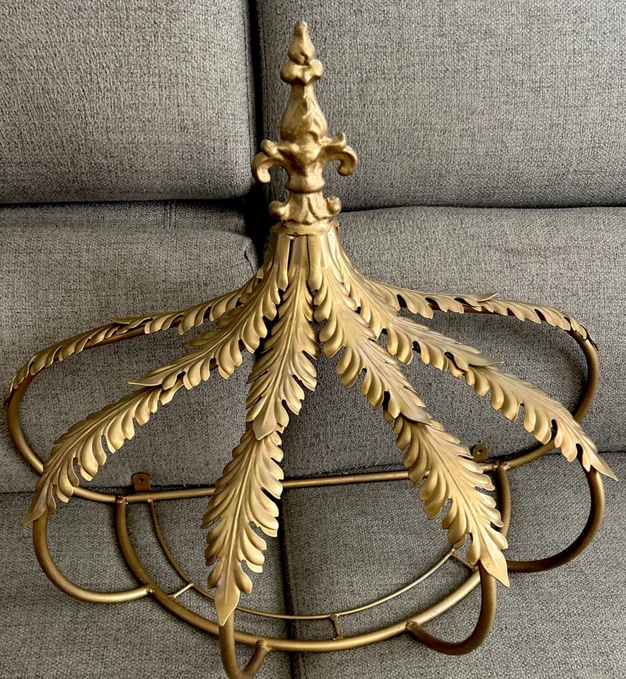 LINDO Decoração de Parede de Metal Cama Coroa Princesa Dossel Tom Dourado - Imagem 2 de 4