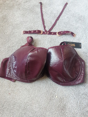 Curvy Kate Sexy  underwired  34H Cup Lucky Star Plunge Bra New Faux Leather 