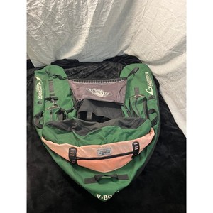 Rare Wood River Gliderider V-Boat Inflatable Float Tube Green Black Canvas