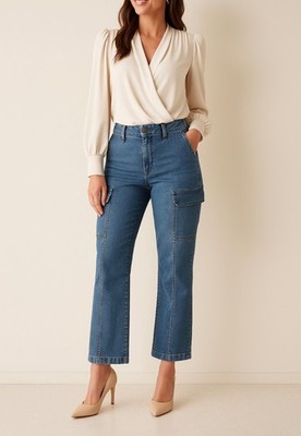 NWT Sofia Jeans 14  Marisol Sculpted Fit Stretch Cargo Denim Streetwear Utility