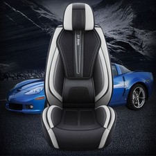 Leder Schwarz PU Luxus Autositzbezüge Kissen Auto für Skoda 5-seats