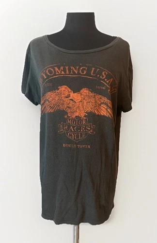 Denim & Supply Ralph Lauren Wyoming Motorcycle Eagle Women’s T-Shirt SZ Medium