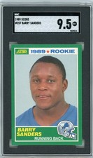 1989 Score Football #257 Barry Sanders Detroit Lions RC Rookie HOF SGC 9.5 MINT+