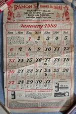 Ramon's Brownie 1980 Calendar, Longbottom & Hardsaw - Central Indiana, Vintage