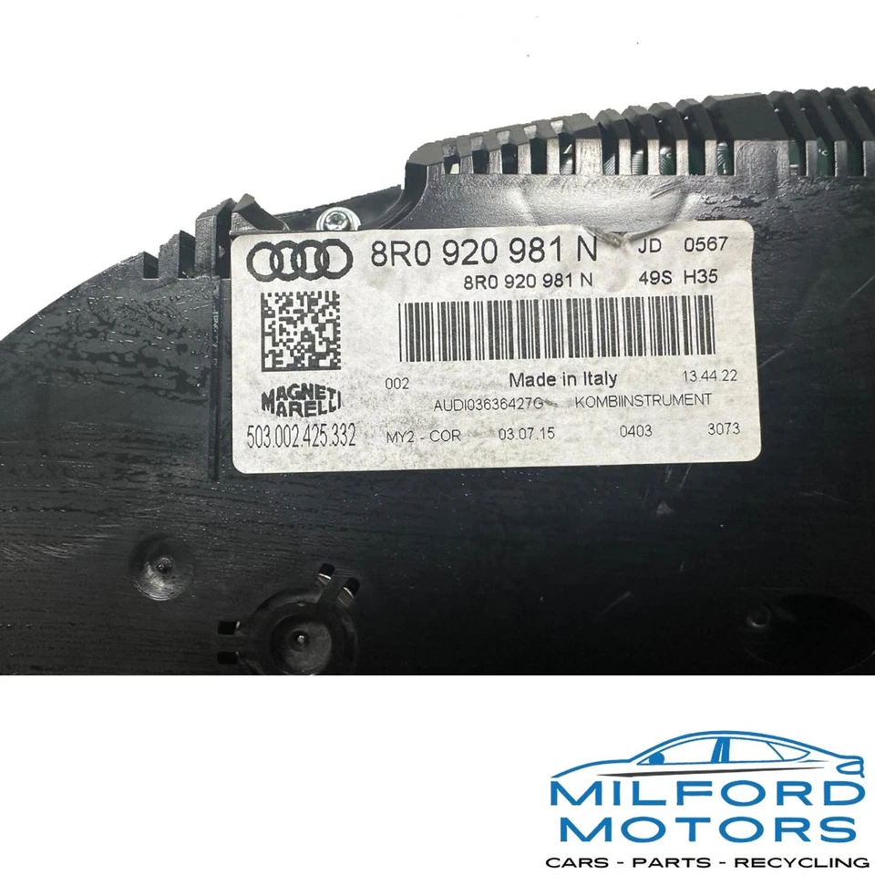 Cabezal/grupo de velocímetro de instrumento para Audi Q5 2013-2017 2,0 L 109 k millas Foto 3 de 4