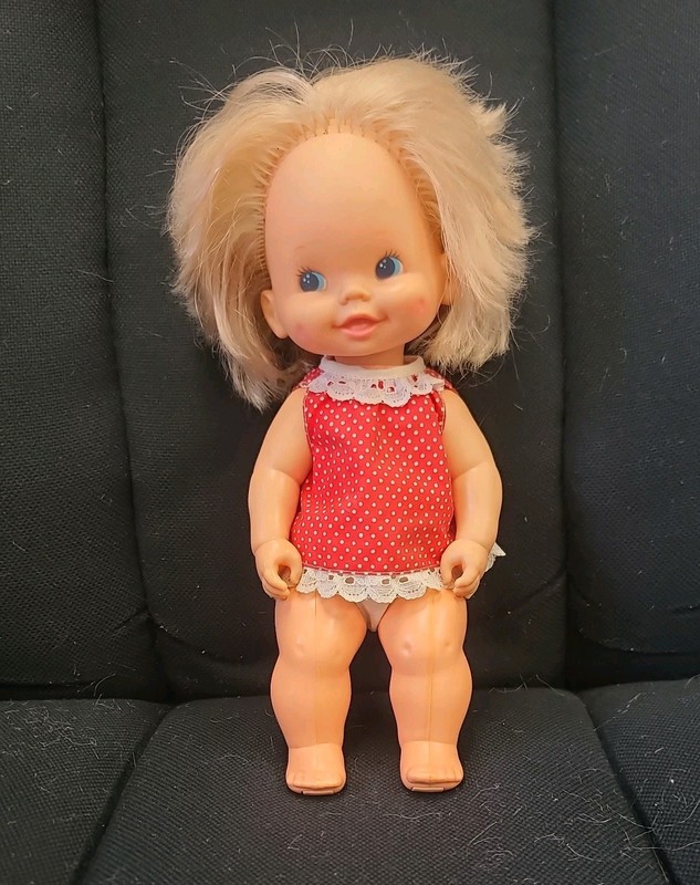 Vintage 1980 Mattel Tippee Toes Doll-Red dress/lace panty  Mattel 1980 VERY CUTE
