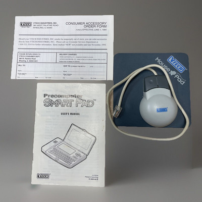   VINTAGE 1994 VTECH PRE-COMPUTER SMART PAD USER MANUAL, MOUSE & MOUSE PAD!  