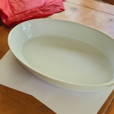 the cellar Whiteware Oval Ceramic Casserole Dishwasher Microwave Oven Safe 450°F