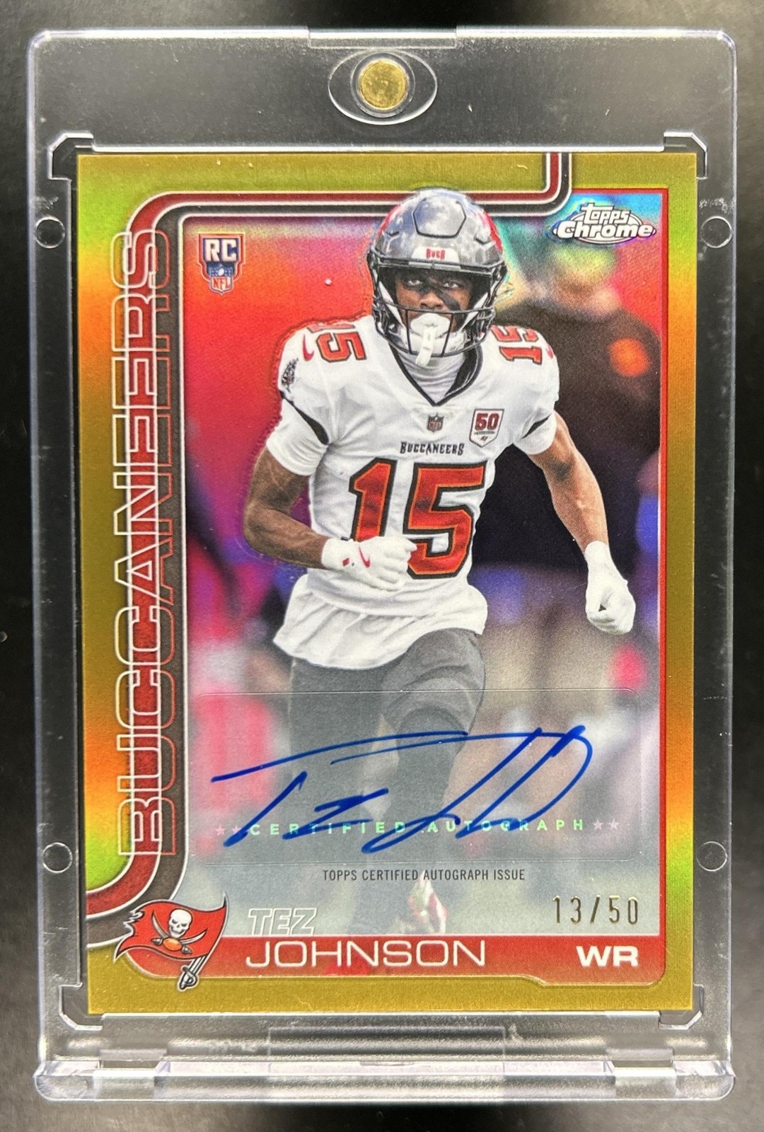 Tez Johnson Topps Chrome Sapphire Edition Rookie Autographs #RATJ Gold