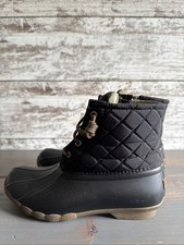 Sperry Women's Saltwater Quilted Nylon Duck Boot - Black Size 7.5