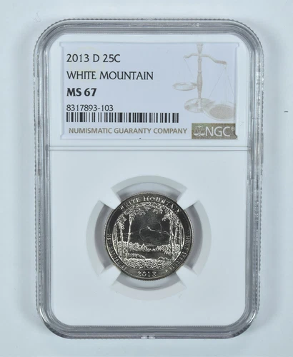 2013-D Washington Quarter White Mountain America The Beautiful MS67 NGC