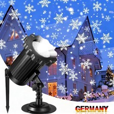 LED Laser Projektor Schneeflocken Weihnachten Licht Party/Garten Deko Xmas Außen
