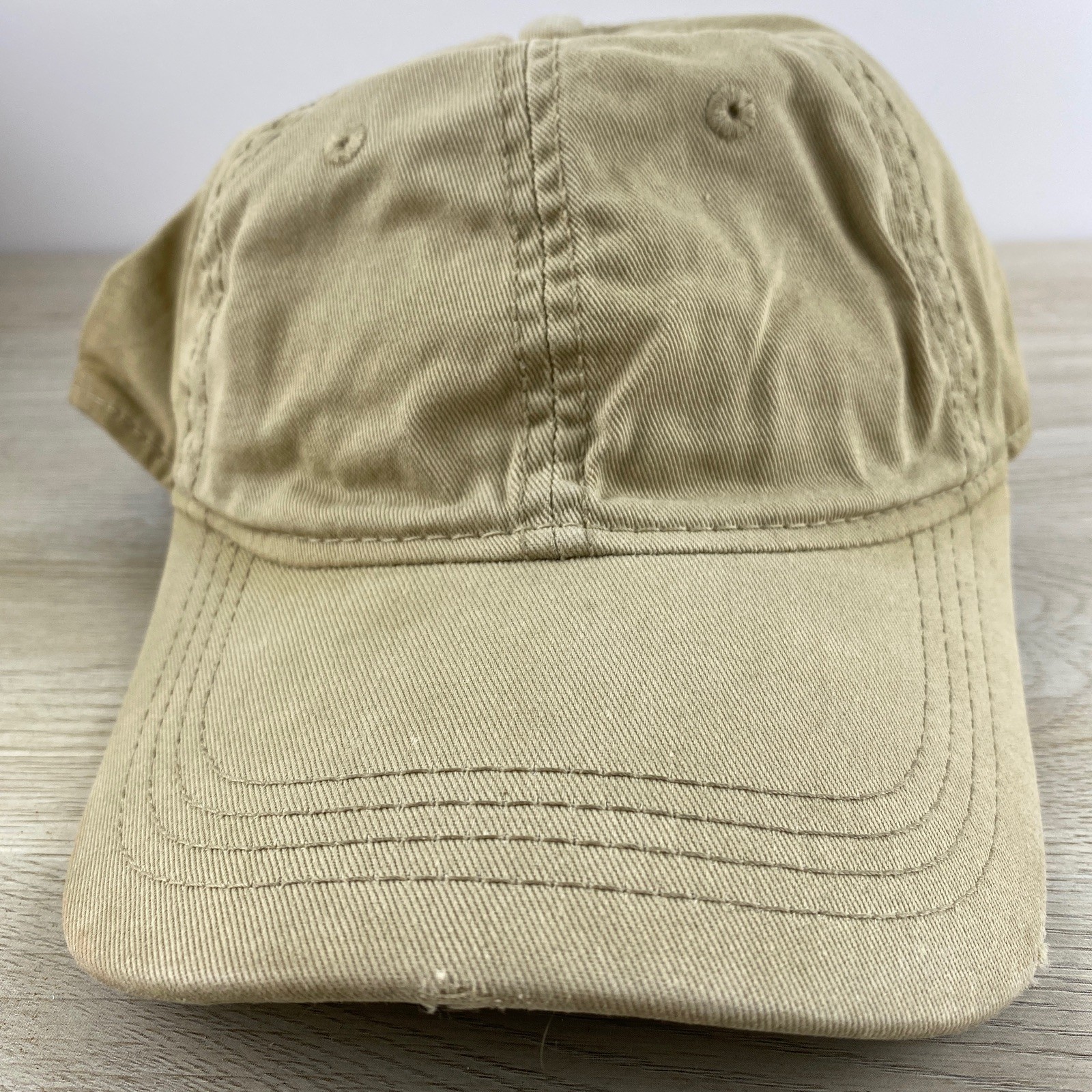 Solid Plain Tan Hat Beige Hat Adjustable Adult Si… - image 1