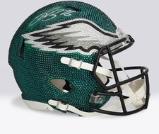 Saquon Barkley Eagles Signed Swarovski Crystal Authentic Helmet - Rock On Sports