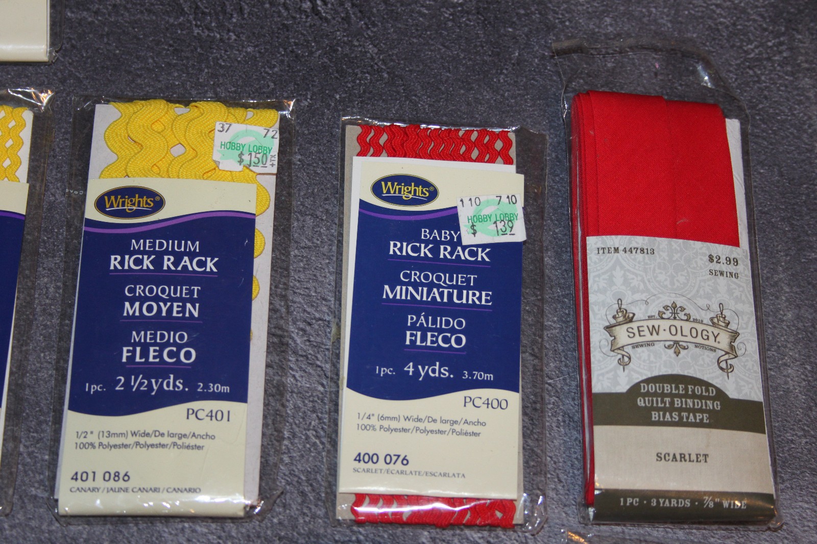 Lot  of 14 Wrights Sewing Notions,NEW, Piping,Binding,Rick Rack,Bias Tape