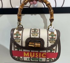 Gucci Bamboo 1947 Top Handle Bag Printed Canv...