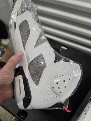 Nike Air Jordan 6 Retro LTR Flint Men's Sneakers Size 13 White/Gray