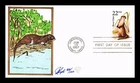 US COVER RIVER OTTER WILDLIFE CAPEX FIRST DAY ISSUE PUGH HAND PAINTED