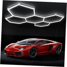 LED Hexagon Garage Lights, 24 Pack Car Garage Light Tubes, 192W, 5-Grid