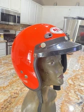 VINTAGE BELL Mag LTD dayglo orange open face helmet chopper XL bag iii 70s cafe