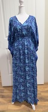 Rujuta Sheth Marie Cinch Kaftan Dress | Blue Size S/M | Boho Bohemian Artisan