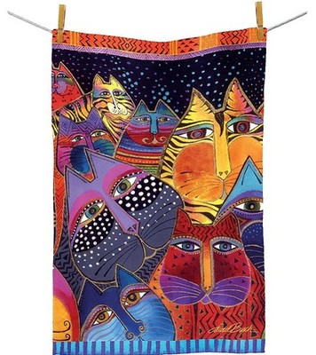 LAUREL BURCH ''Fantasticats'' Tea Kitchen Bar Towel~18 X28 ~100% Cotton~Cat-LB01