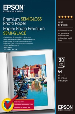 Fotopapier A4 | Premium Semi-Gloss | 20 Blatt | Epson