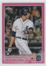 2015 Topps Chrome Pink Refractor Steven Moya #177 4k8