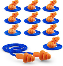 Quality Reusable Earplugs 20 Pair - 25Db Corded Silicone Ear Plugs for Shooting