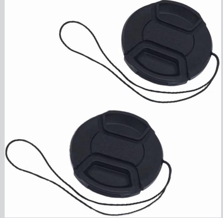 2Pcs Center Pinch Front Lens Cover Camera Lens Cap for 62mm Thread Lens