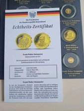 999 Goldmünze Frank-Walter Steinmeier, 0,6 gramm, Echtheitszertifikat, Bundespr.
