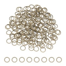 200 Pcs Open Jump Rings, 8mm Split Metal Ring 0.9mm Thick Connect, Bronze